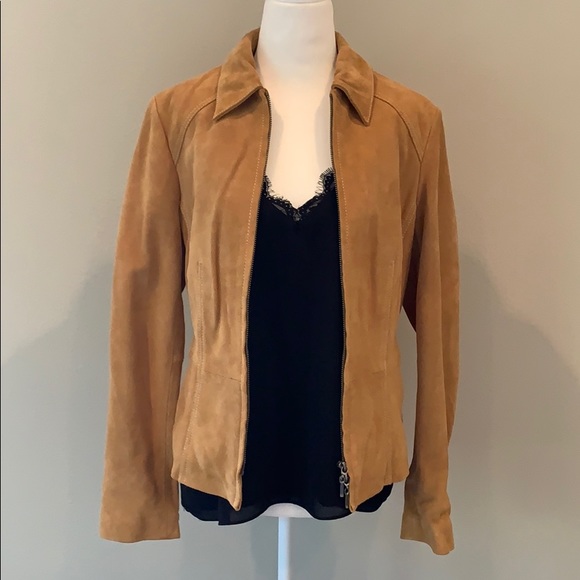 George Jackets & Blazers - George Suede leather jacket tan size S NWT